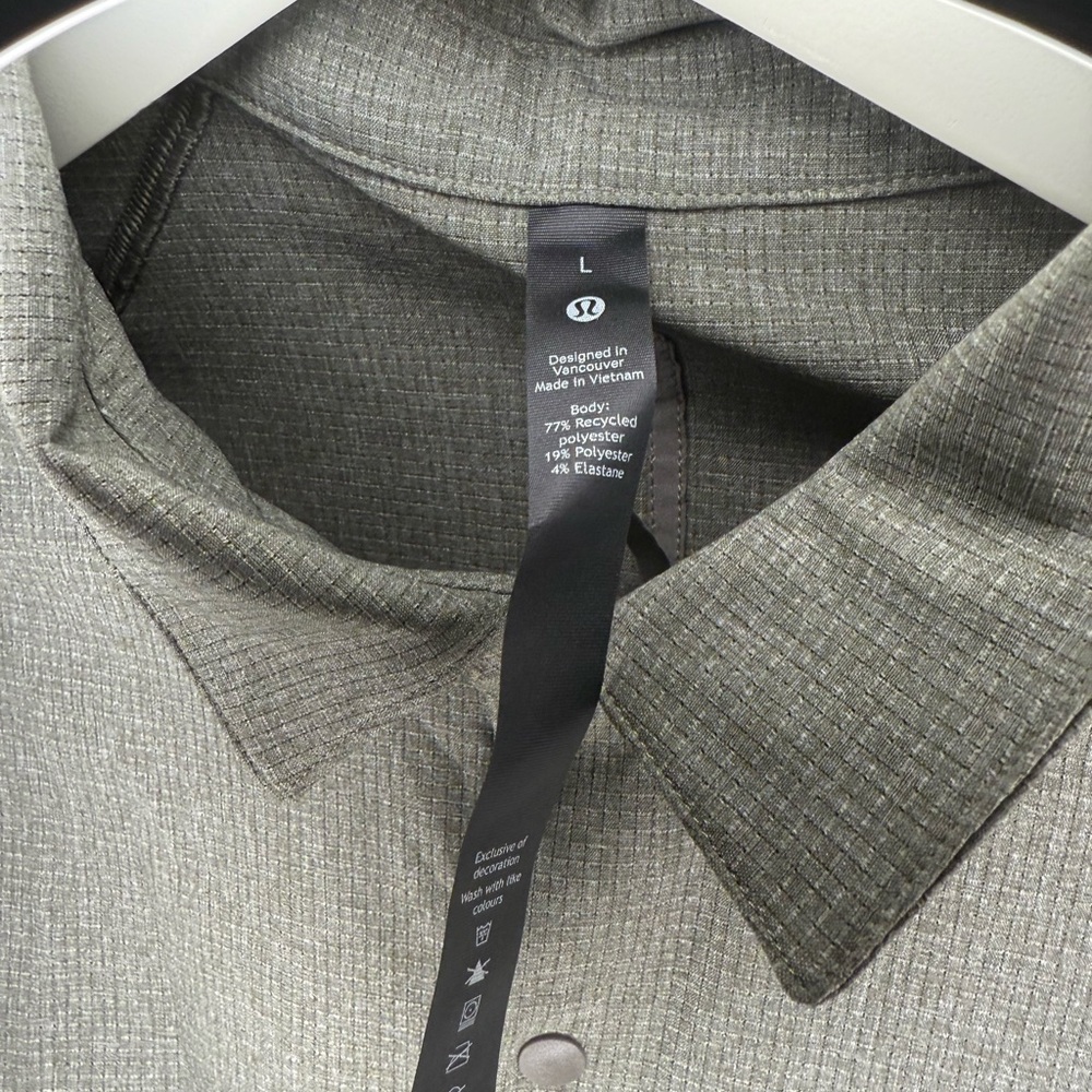 Lululemon Airing Easy Overshirt Heathered Medium Olive size Large - Picture 2 of 3